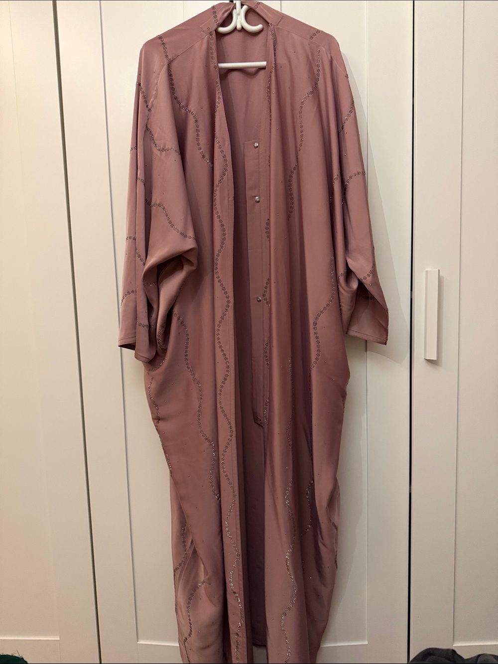 Women’s Open Abaya Coat in Dusty Rose